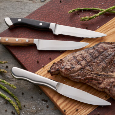Jumbo Steak Knife Stainless Steel Hollow Handle