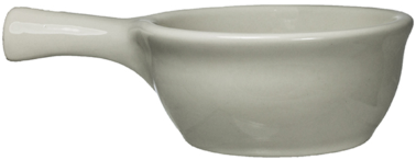 White Soup Crock with Handle