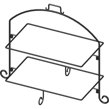 2 Tier Rectangle Black Iron Stand