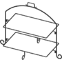 2 Tier Rectangle Black Iron Stand